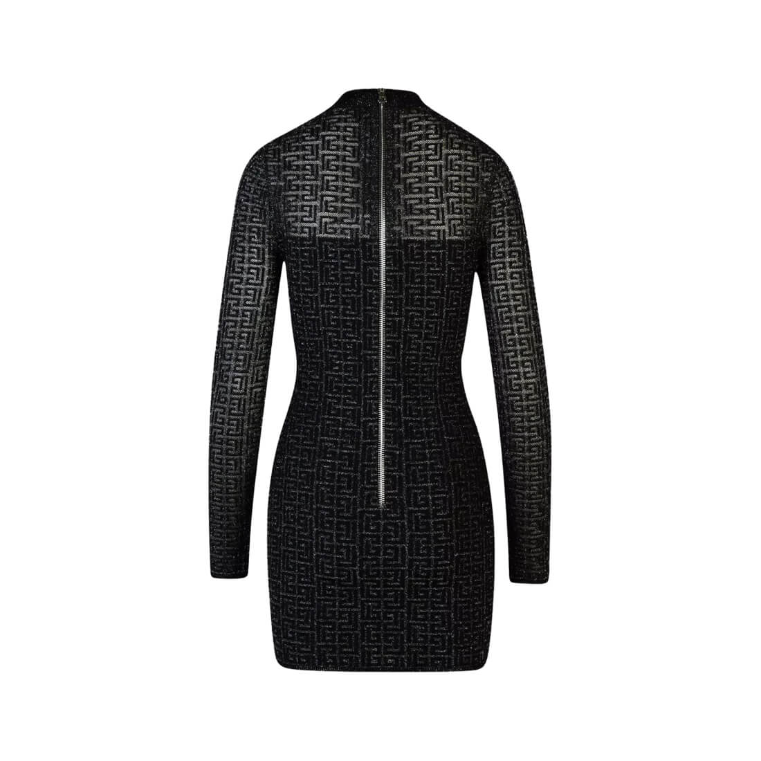 Black Velvet Bow Trim Long Sleeve Womens Dresses - Gambar 2